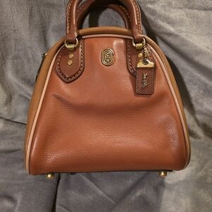 COACH 
Marleigh 20 Colorblock Goatskin Leather Satchel